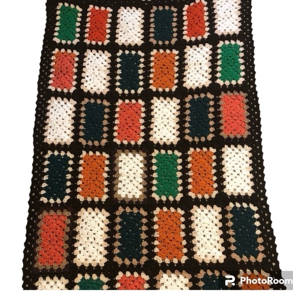 Other - Handmade Granny Square Crochet Vintage Afghan Blanket